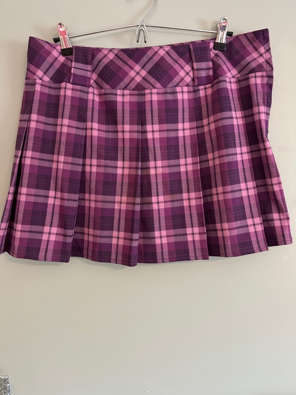 wild fable Pink and Purple Plaid Pleated Mini Skirt